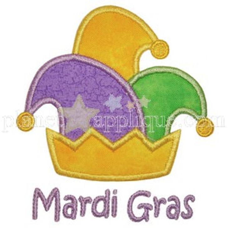 Mardi Gras Hat Applique Machine Embroidery Design