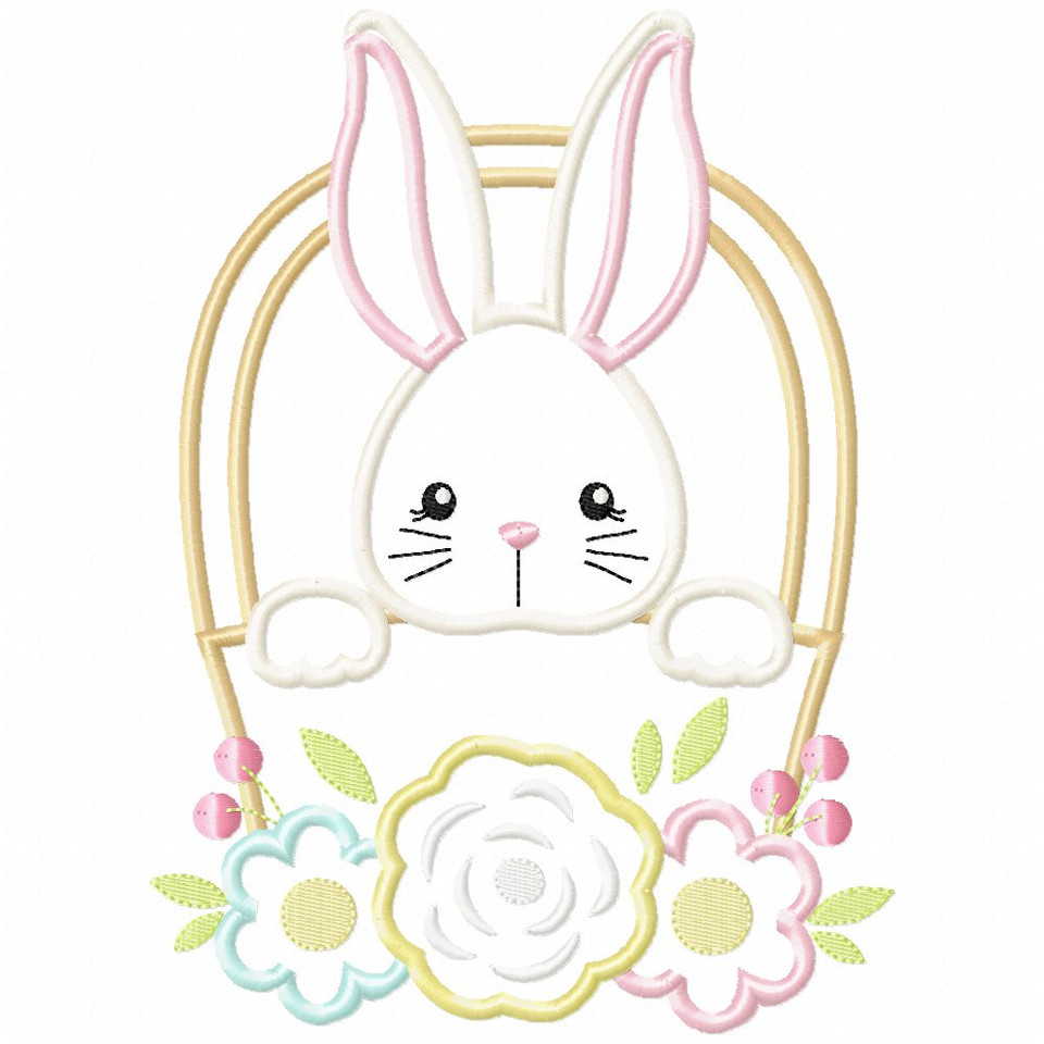 Bunny Tail and Easter Eggs Satin and Zigzag Applique Embroidery Machine ...