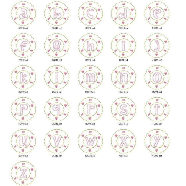 Floral Wreath Alpha Embroidery Machine Design