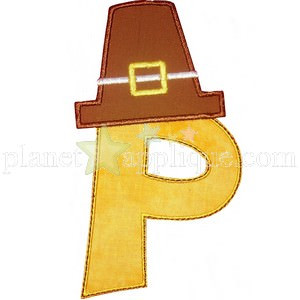 Pilgrim Hat Alphabet Embroidery Machine Design