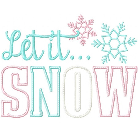 Let it Snow 3 Applique Embroidery Machine Design