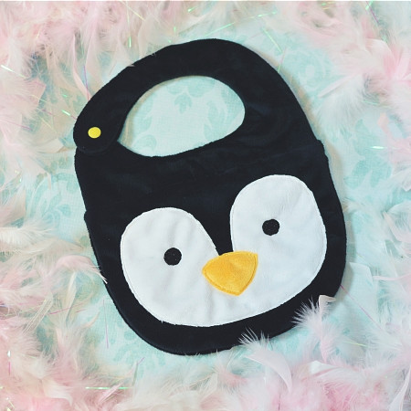 ITH Penguin Baby Bib Embroidery Machine Design