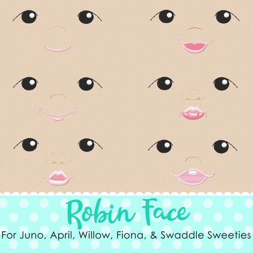 Robin Doll Faces Addon Embroidery Machine Design