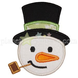 Melting Snowman Applique Embroidery Design