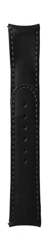 ESSENCE "Deployant" Black Leather Strap Grey Stitching (without clasp)