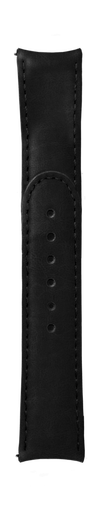ESSENCE "Deployant" Black Leather Strap Black Stitching (without clasp)