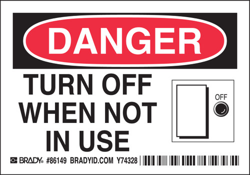 86149 - 5" x 3.5" Brady Label