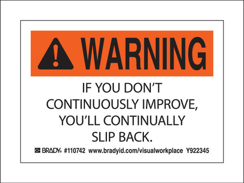 110742 - 5" x 3.5" Brady Label (Black, Orange on White) (Pack of 10 Each)