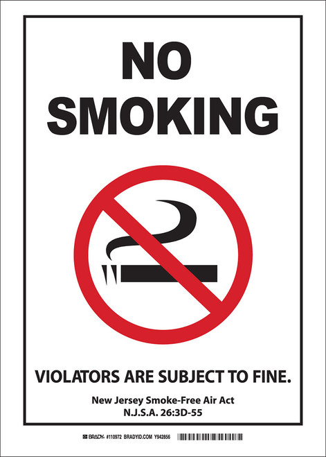 110975 - 7" x 10" Brady Label (Black, Red on White) (Sign)