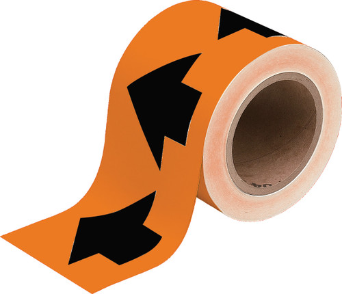 109942 - 3" x 30 yd Brady Label (Black on Orange) (Roll of 30 Yards)