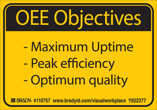 110757 - 5" x 3.5" Brady Label (Black on Yellow) (Pack of 10 Labels)