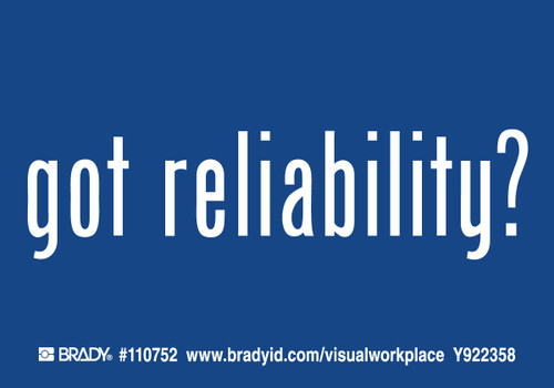 110752 - 5" x 3.5" Brady Label (White on Blue) (Pack of 10 Each)