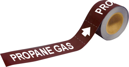 109580 - 12" x 2" Brady Label (White on Brown) (Roll of 25 Each)