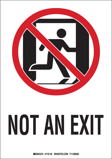 115142 - 7" x 10" Brady Label (Black, Red on Glow) (Sign)