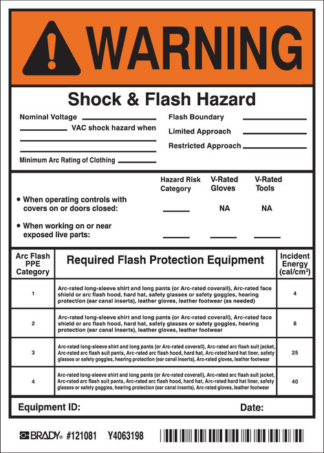Brady Label - 121081