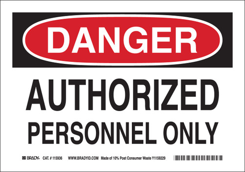 115936 - Brady Label (Sign)
