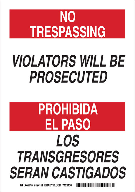 Brady Label - 124110