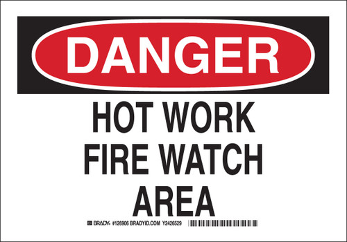 126907 - 10" x 7" Brady Label (Black, Red on White) (Sign)