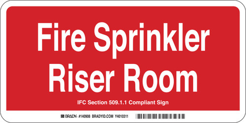 140908 - 10" x 5" Brady Label (White on Red) (Sign)