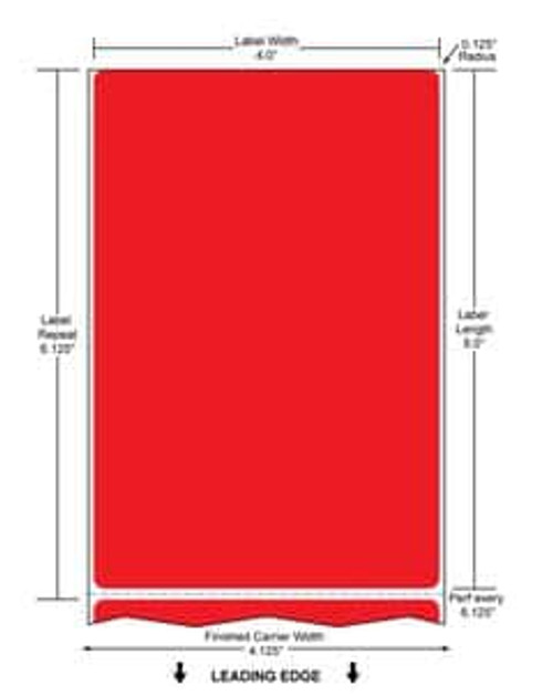 4" x 6" Color Label (Fluorescent Red) (Case) - FL-4-6-1000-RD