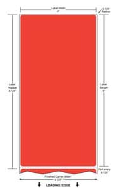 4" x 8" Color Label (Red) (Case) - RFC-4-8-750-RD