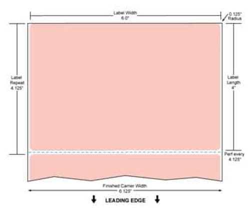 6" x 4" Color Label (Pink) (Case) - RFC-6-4-1500-PK