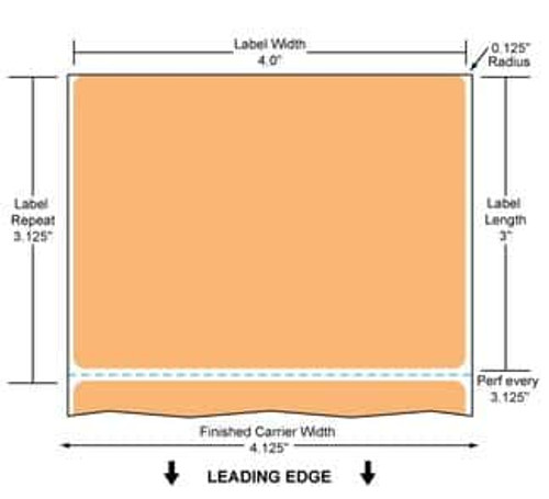 4" x 3" Color Label (Orange) (Case) - RFC-4-3-1900-OR