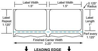 RT-15-1-10000-3-AZ - 1.5" x 1"  TT Paper Label