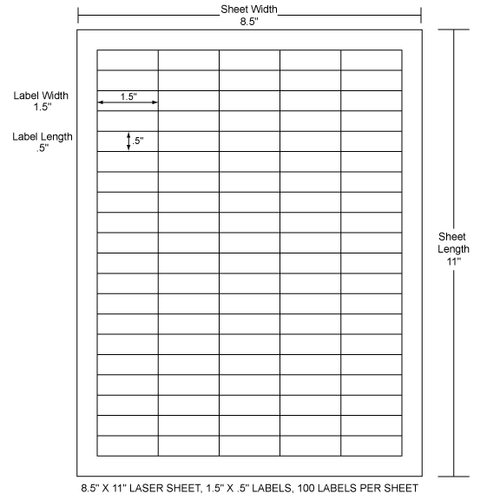 1.5" x 0.5" EDP Laser Sheet (Case) - RL-15-05-100