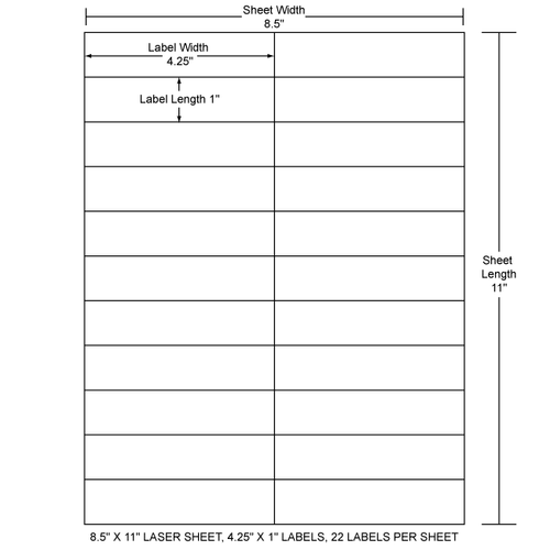 4.25" x 1" EDP Laser Sheet (Case) - RL-425-1-22