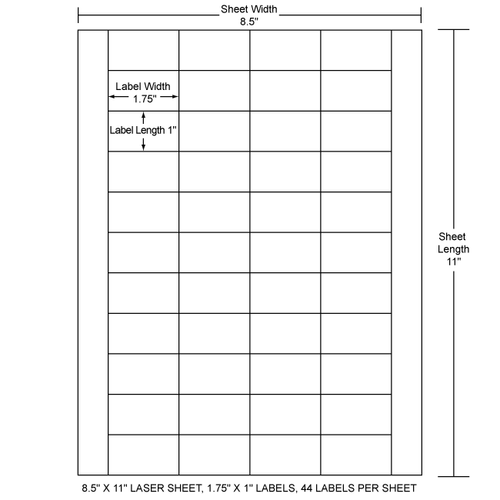 1.75" x 1" EDP Laser Sheet (Case) - RL-175-1-44
