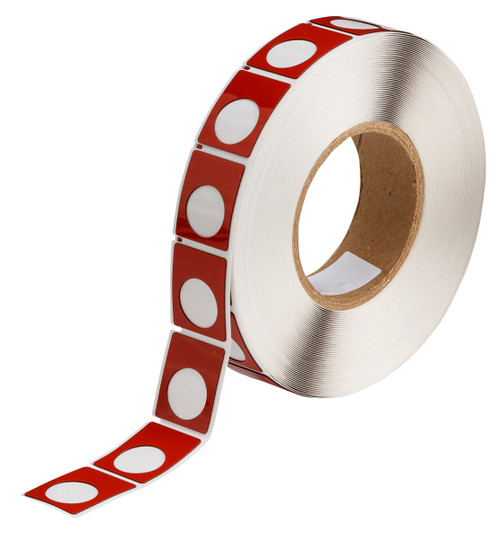 Brady Raised Panel Polyester Circular Hole Push Button Label (Red) - THTEP167U-593-.5RD