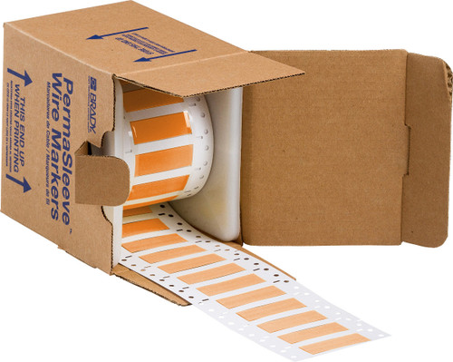 2HX-250-2-OR-S - 2" x 0.439" Brady PermaSleeve Heatex Wire Marking Sleeves Label