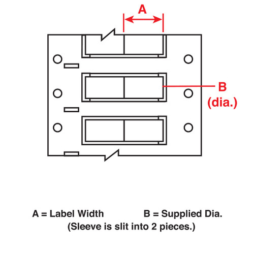 2HX-2000-2-WT-2 - 1" x 3.165" Brady PermaSleeve Heatex Wire Marking Sleeves Label