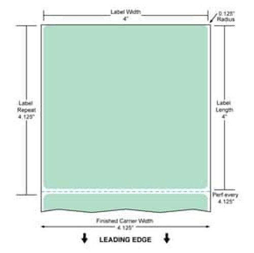 4" x 4" Color Label (Green) (Case) - RD-4-4-380-GR