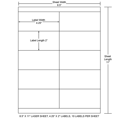4.25" x 2" EDP Laser Sheet (Case) - RL-425-2-10