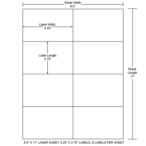 4.25" x 2.75" EDP Laser Sheet (Case) - RL-425-275-8