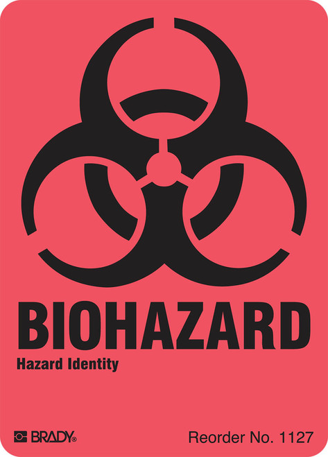 1127LS - 2.875" x 4" Brady Label (Black on Orange) (Pack of 40 Labels)