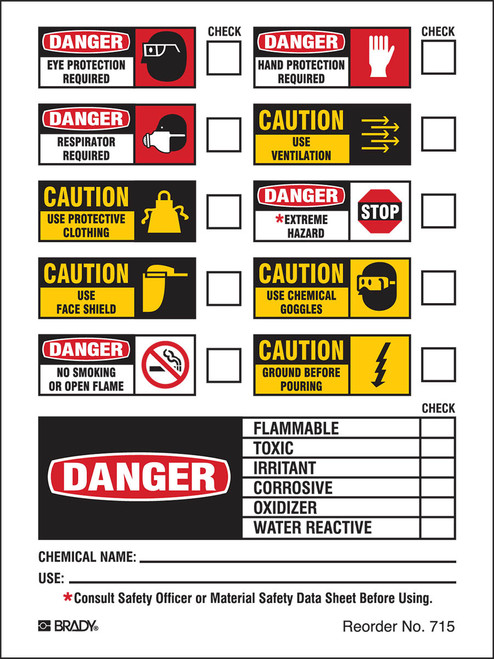715LS - 6" x 4.5" Brady Label