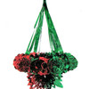 1 x Red & Green Christmas Ceiling Foil Garland 32cm x 45cm