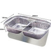 100 - 2 Compartment Foil Containers 203mm x 133mm x 30mm 240cc/200cc Plus Lid