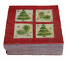 Case x 1,000 Christmas Napkins Duni 33 x 33cm 3ply Pine Forest Red 