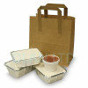 Brown Kraft Paper Takeaway Carrier Bag  Small 7"x 10"x 8.5"  Pack of 50