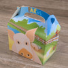 Pack x 10 Childrens Cardboard meal boxes printed Animal Farmyard with Masks