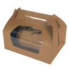  Pack x 10 4 cupcake Cardboard Brown Cake box with window