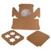 Pack x 20 4 cupcake Cardboard Brown Cake box with window