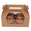 Pack x 50 4 cupcake Cardboard Brown Cake box with window