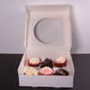  Pack x 10 6 cupcake Cardboard White Cake box with window