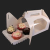 Pack x 20 4 cupcake Cardboard White Cake box with window