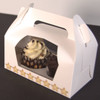 Pack x 50  Twin  Cardboard White Cupcake Boxes